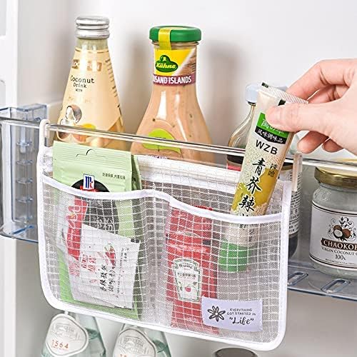 3PCS Refrigerator Door Organizer Set, Fridge Hanging Mesh Bag for Kitchen Storage Bag, Household
