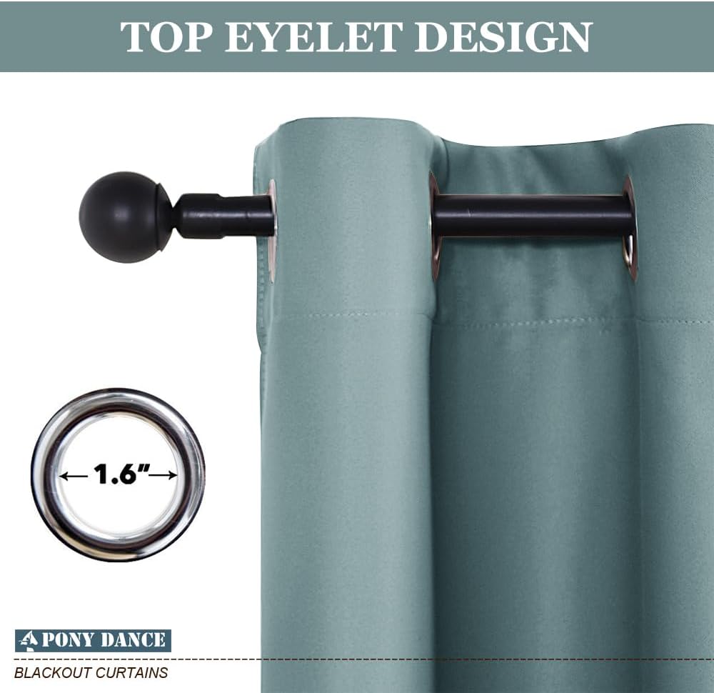 PONY DANCE Small Curtains Blackout, Privacy Energy Efficiency Mini Curtains for Kids Bedroom RV