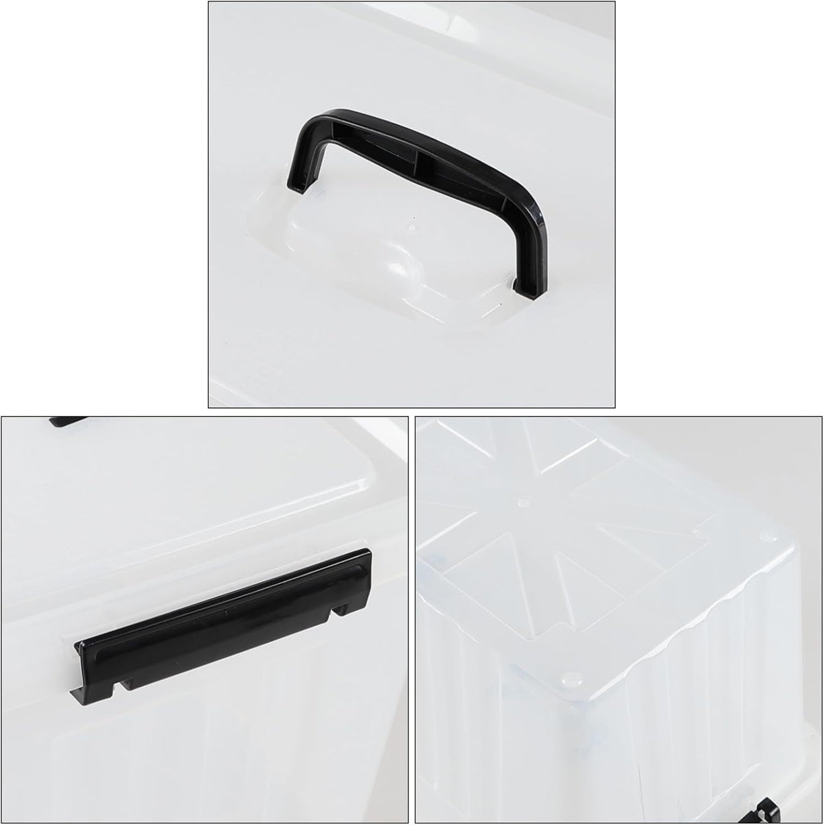 4 Packs 20 L Clear Plastic Storage Bins, Stackable Organizer Containers with Lids, Latching Box