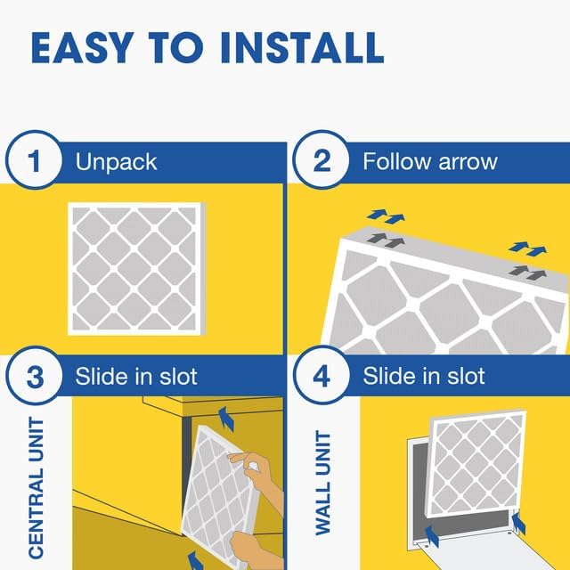 Aerostar 8x24x1 MERV 13 Pleated Air Filter, AC Furnace Air Filter, 6 Pack (Actual Size: 8" x 24" x