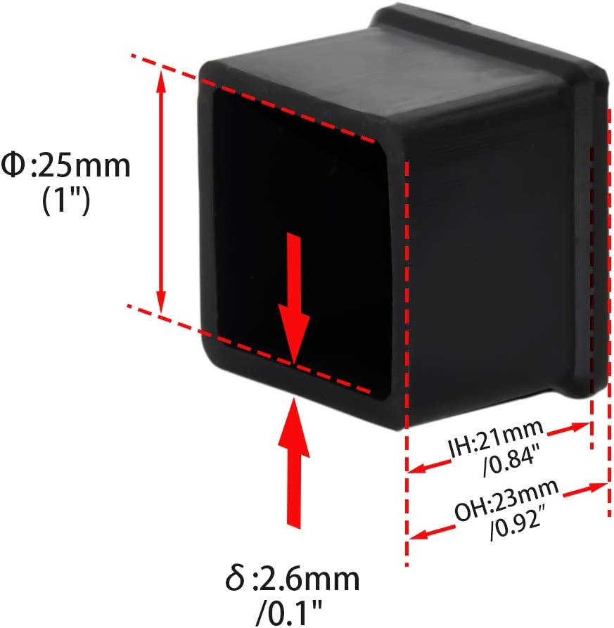 Flyshop Durable Non-Marking Silicone Chair Leg Caps Tips Floor Protectors Square Furniture Table