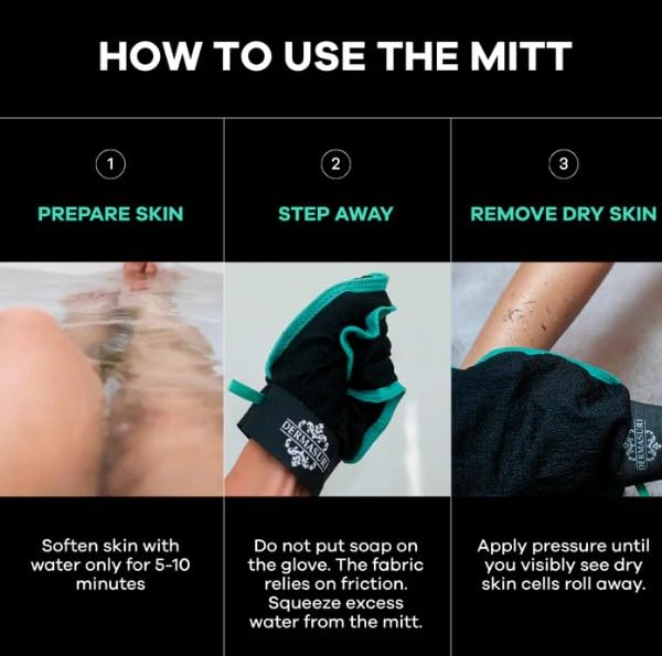 Dermasuri - Deep Exfoliating Glove - Polishing Mitt Body Scrubber - Korean Skin Cleaner Exfoliator