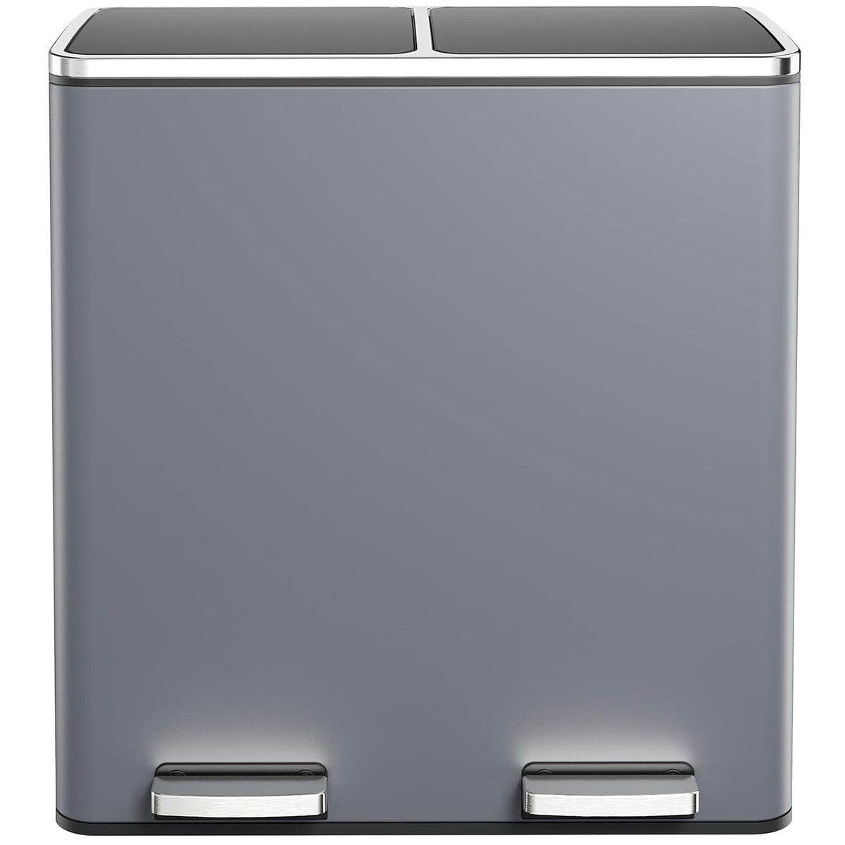 AthLike 60L(16 Gal ) Dual Trash Can, Stainless Steel Kitchen Garbage Can, Double Compartment