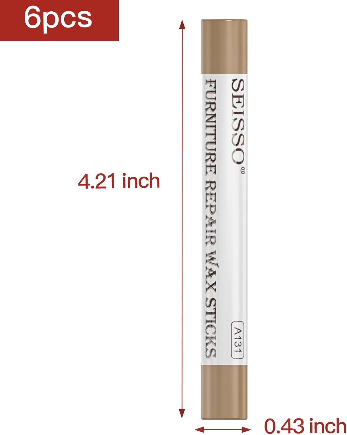 SEISSO Furniture Repair Crayon, 6 Pcs - Wood Filler Sticks, Scratch Repair Wax, Furniture Marking