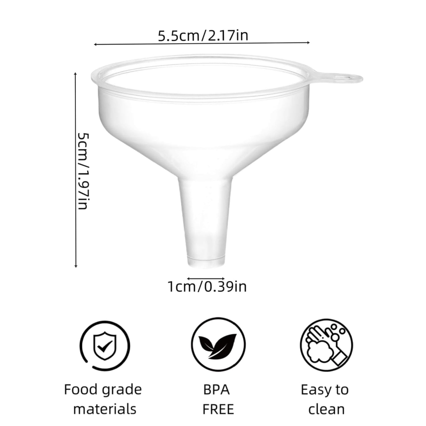 Small Funnels 4 Pack Food Grade Funnel Easily Transfer Liquids Granules Powders Funnels for Kitchen