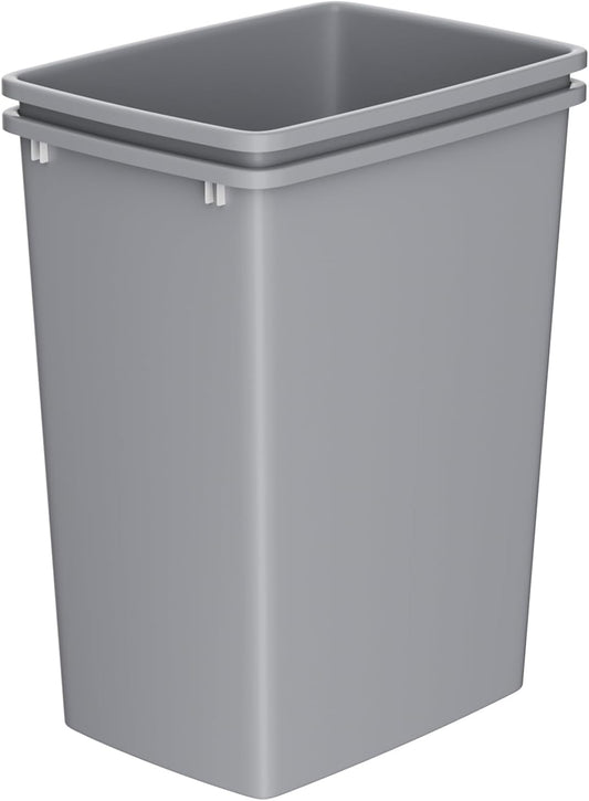 35 Quart Plastic Trash Can, Under Canbinet Waste Bin, 9-Gallons Slim Trash Can for Kitchen Bedroom
