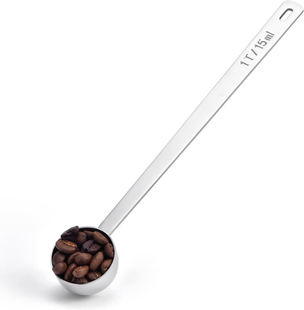 Long Handle Coffee Scoop: 8.3 Inch 18/8 Stainless Steel 1 Tablespoon Metal Measuring Spoon Tbsp