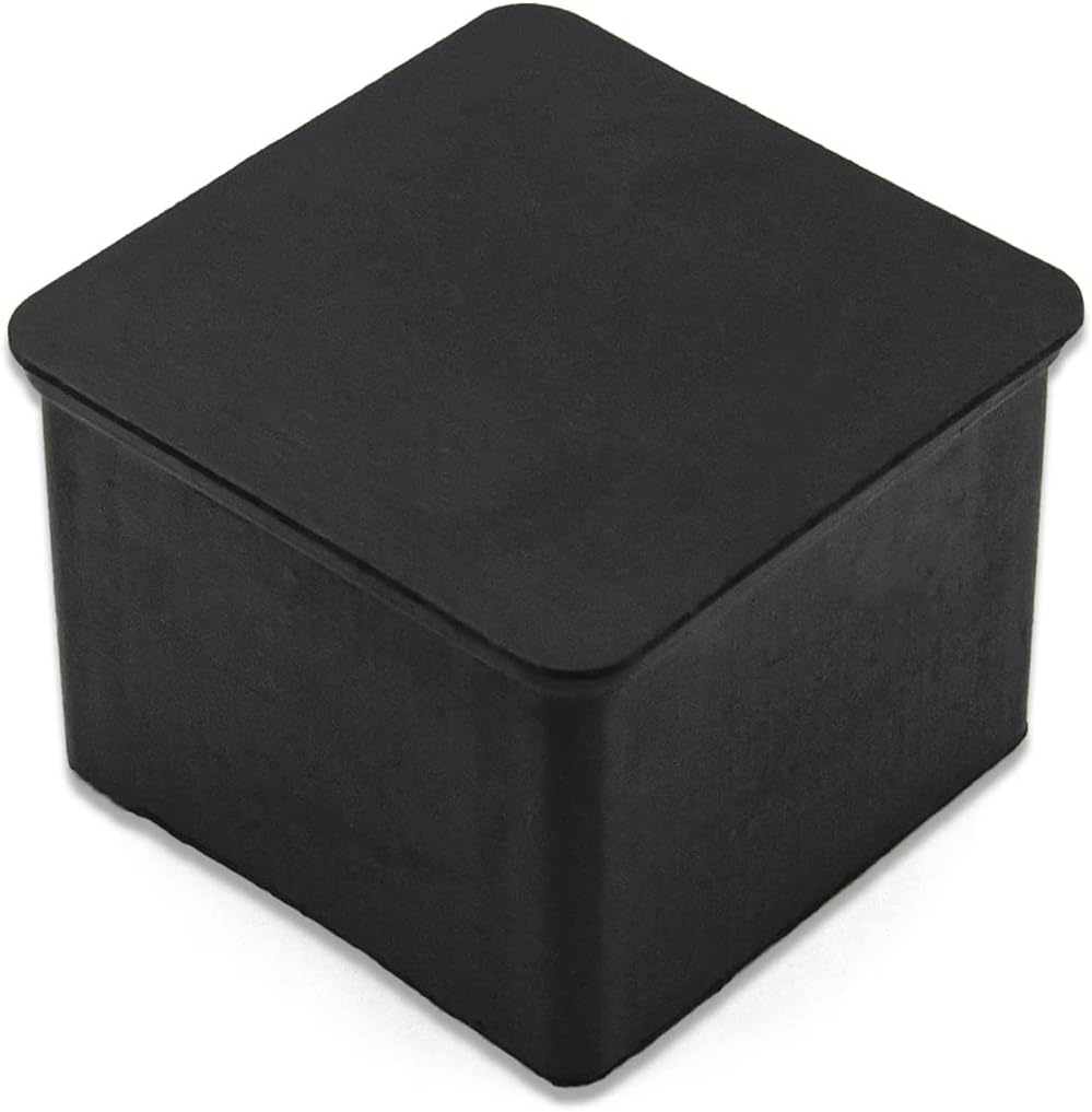 Flyshop Non-Slip Thick Rubber Leg Tips Floor Protectors Square Chair Leg Caps 20pcs, Black, 35 mm x