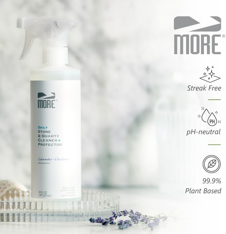 MORE Stone & Quartz Cleaner + Protector - Granite, Quartz & Marble Cleaner - For Kitchen & Bathroom