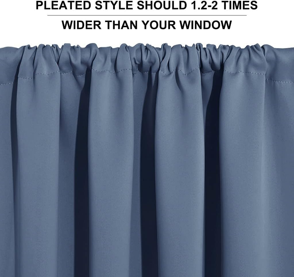 RYB HOME Blackout Curtains for Small Window - Thermal Insulated Noise Reducing Energy Efficiency
