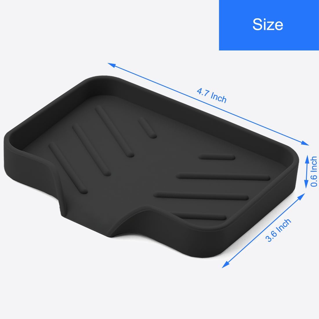 Sponge Holder with Drain Spout, Silicone Sponge Tray for Kitchen Sink, Rubber Soap Dish for Shower