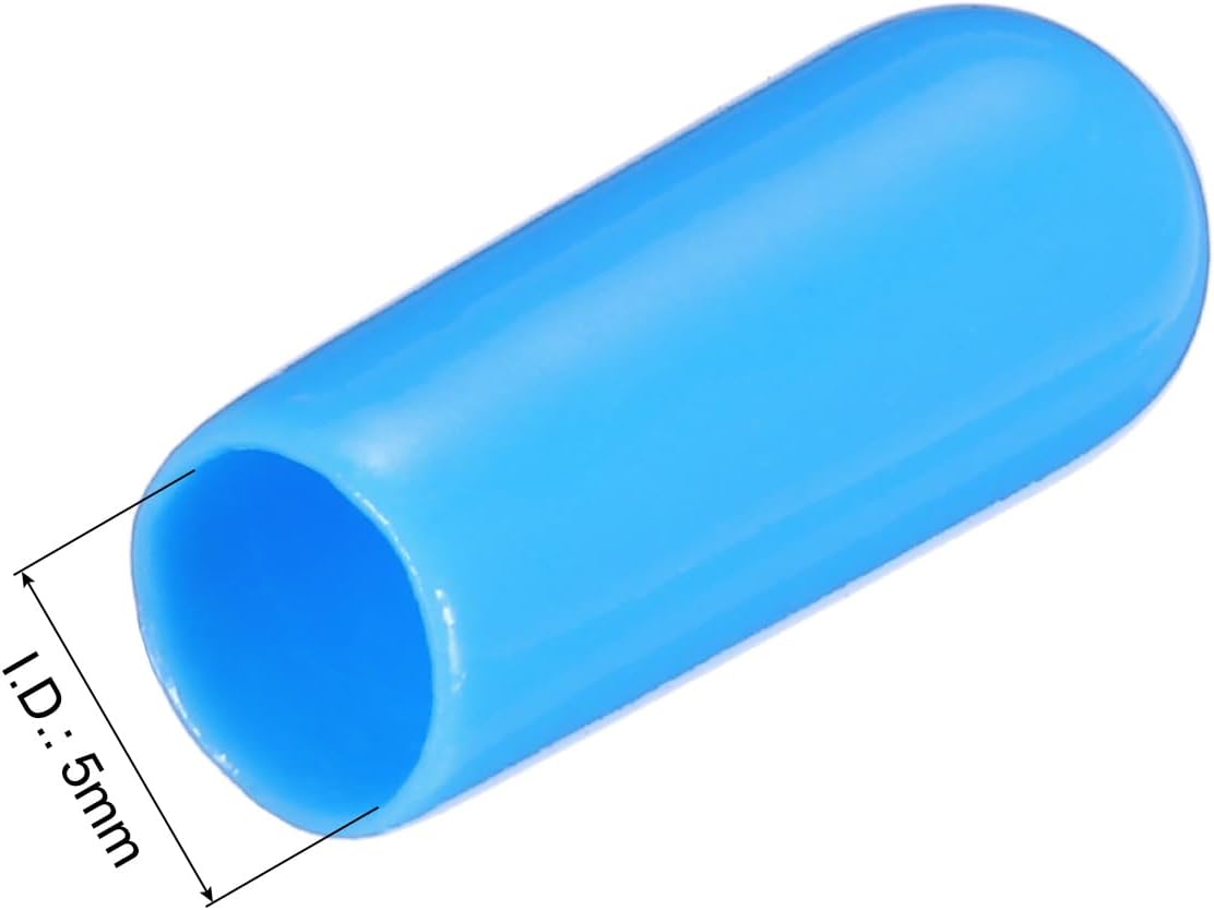 uxcell 20pcs Rubber End Caps 5mm(3/16") ID Vinyl PVC Round Tube Bolt Cap Cover Screw Thread