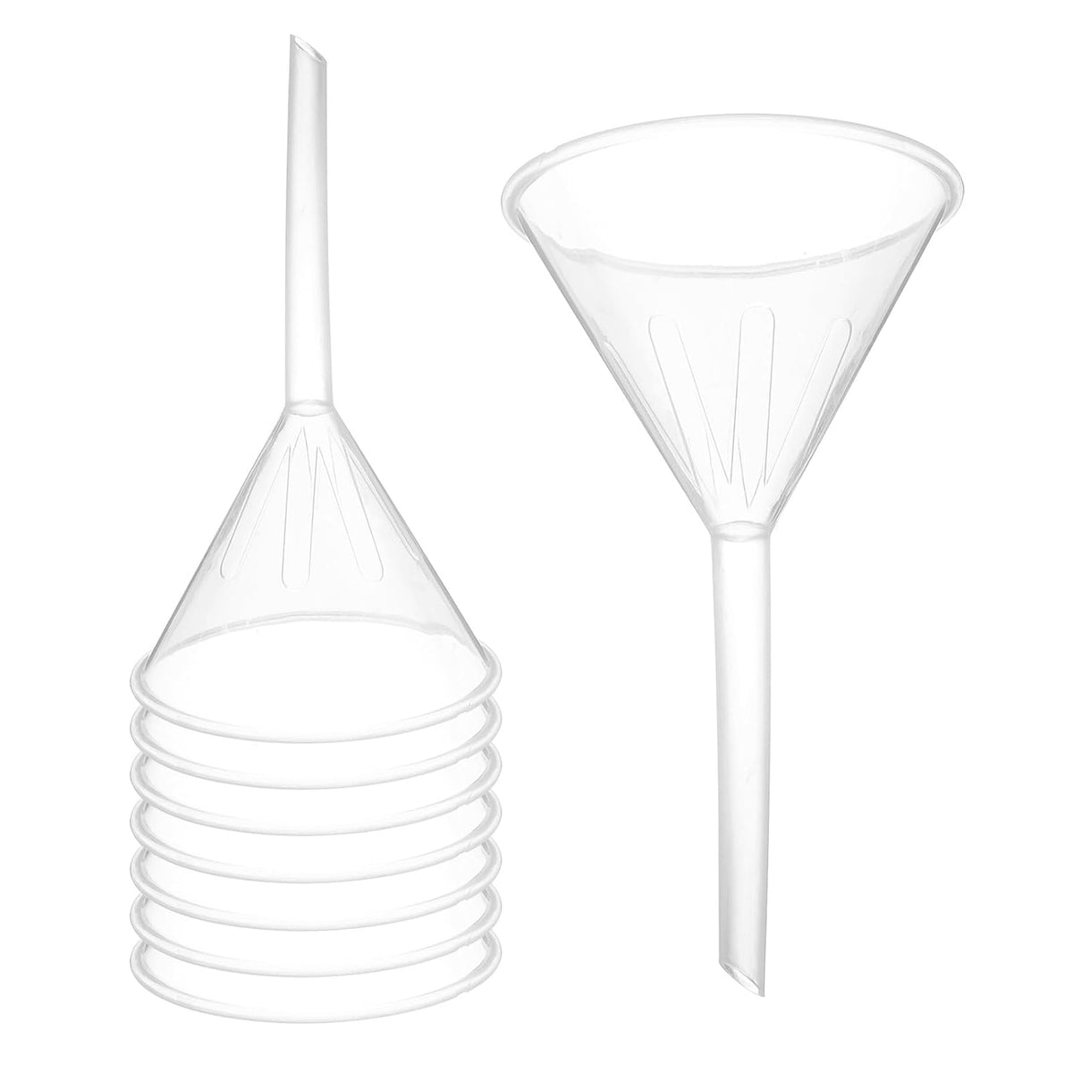 PATIKIL 3.5 Inch Clear Plastic Funnel, 8 Pcs Wide Mouth Multipurpose Transfer Funnel with Long