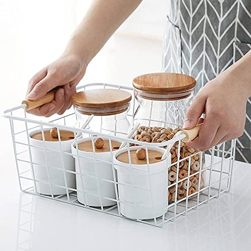 Kitchen Wire Baskets Farmhouse Decor Metal Food Storage Organizer,Household Refrigerator Bin with