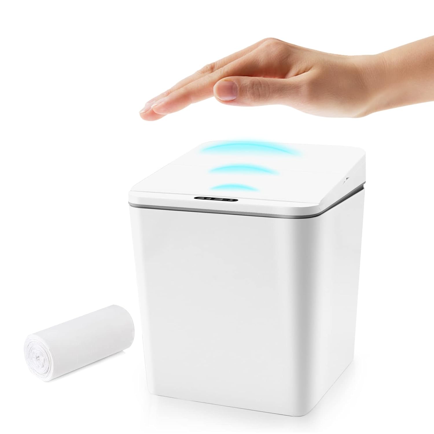 Automatic Small Countertop Trash Can with Lid, 1.5 Gal/6L Toucheless Mini Waste Bin for Office