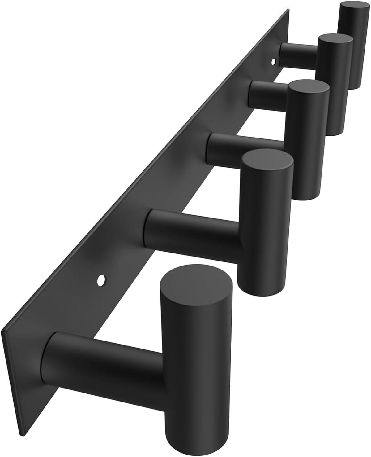 VAEHOLD Black Hat and Coat Wall Mount Rack 5 Hooks for Robes, Bags, Keys, and Towels Bathroom Towel