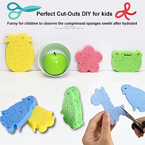 METUUTER 12-Count Cleaning Scrub Sponge- Compressed Cellulose Sponges Non-Scratch Natural Sponge