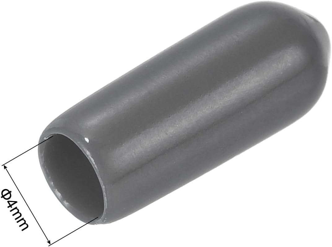 uxcell 20pcs Rubber End Caps 4mm ID Vinyl PVC Round Tube Bolt Cap Cover Screw Thread Protectors