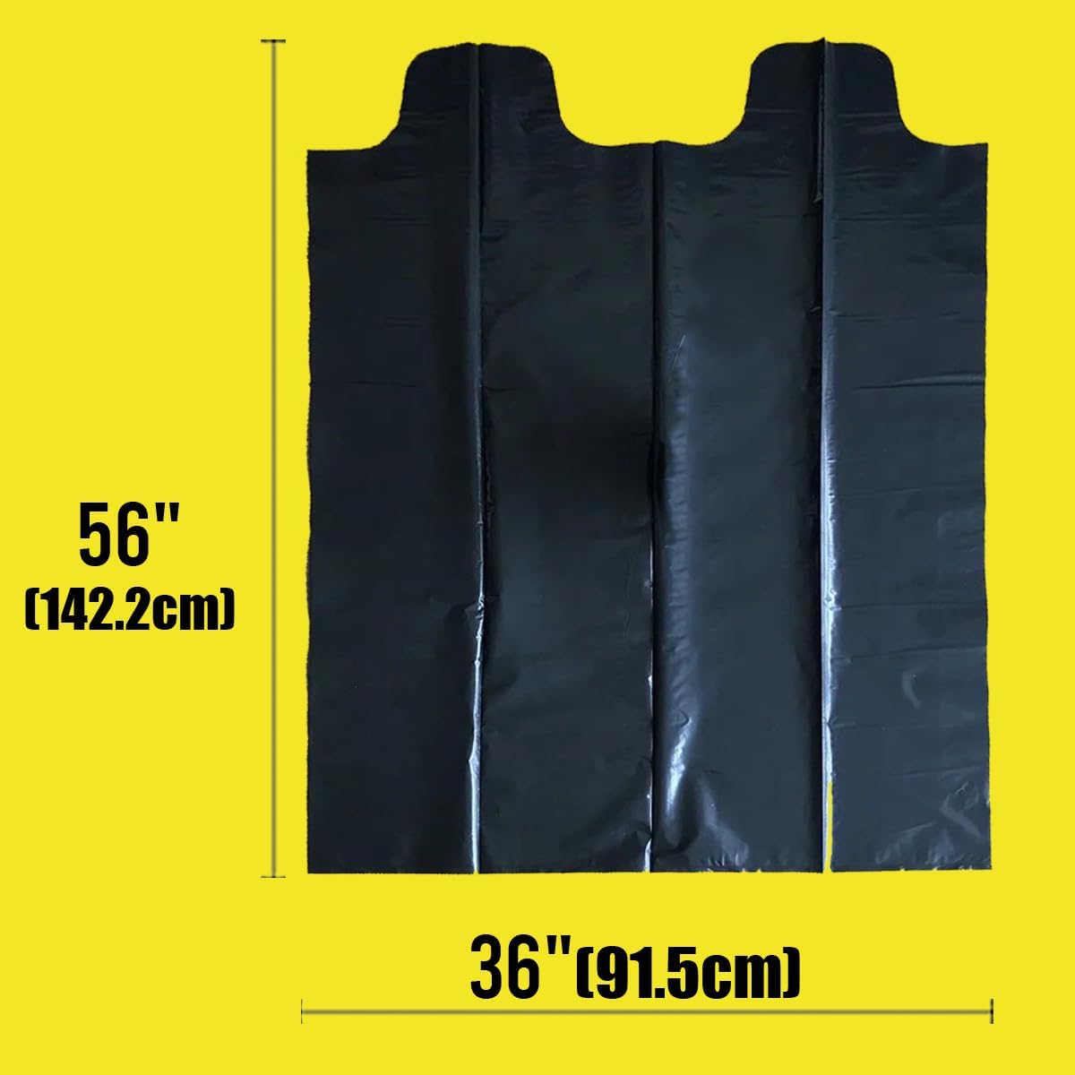 Contractor Heavy Duty Trash Bags 55 Gallon | 52 Count | 2 MIL | 36" X 56" | Large Black Flap Tie