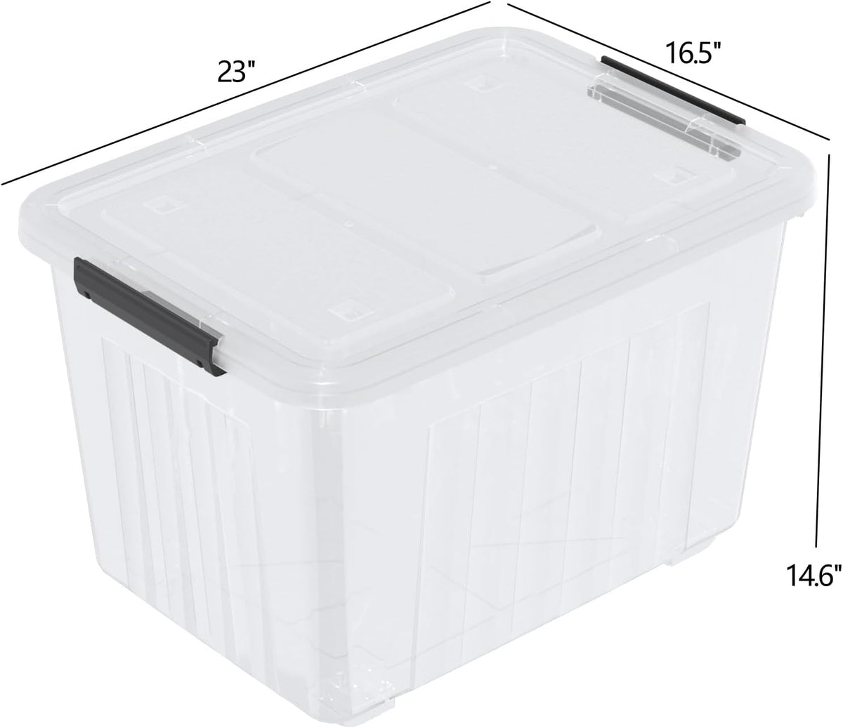 Zopnny 70 Qt Large Plastic Storage Box with Wheel, Clear Storage Latch Box with Lid, 4 Pack