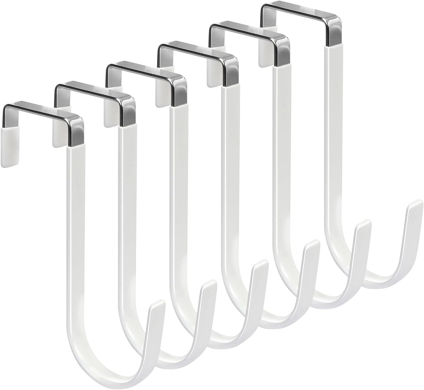 FYY Over the Door Hooks, 6 Pack Door Hangers Hooks with Rubber Prevent Scratches Heavy Duty