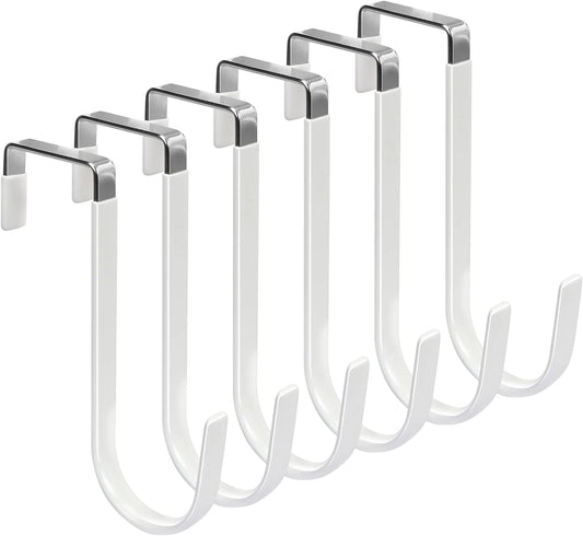 FYY Over the Door Hooks, 6 Pack Door Hangers Hooks with Rubber Prevent Scratches Heavy Duty