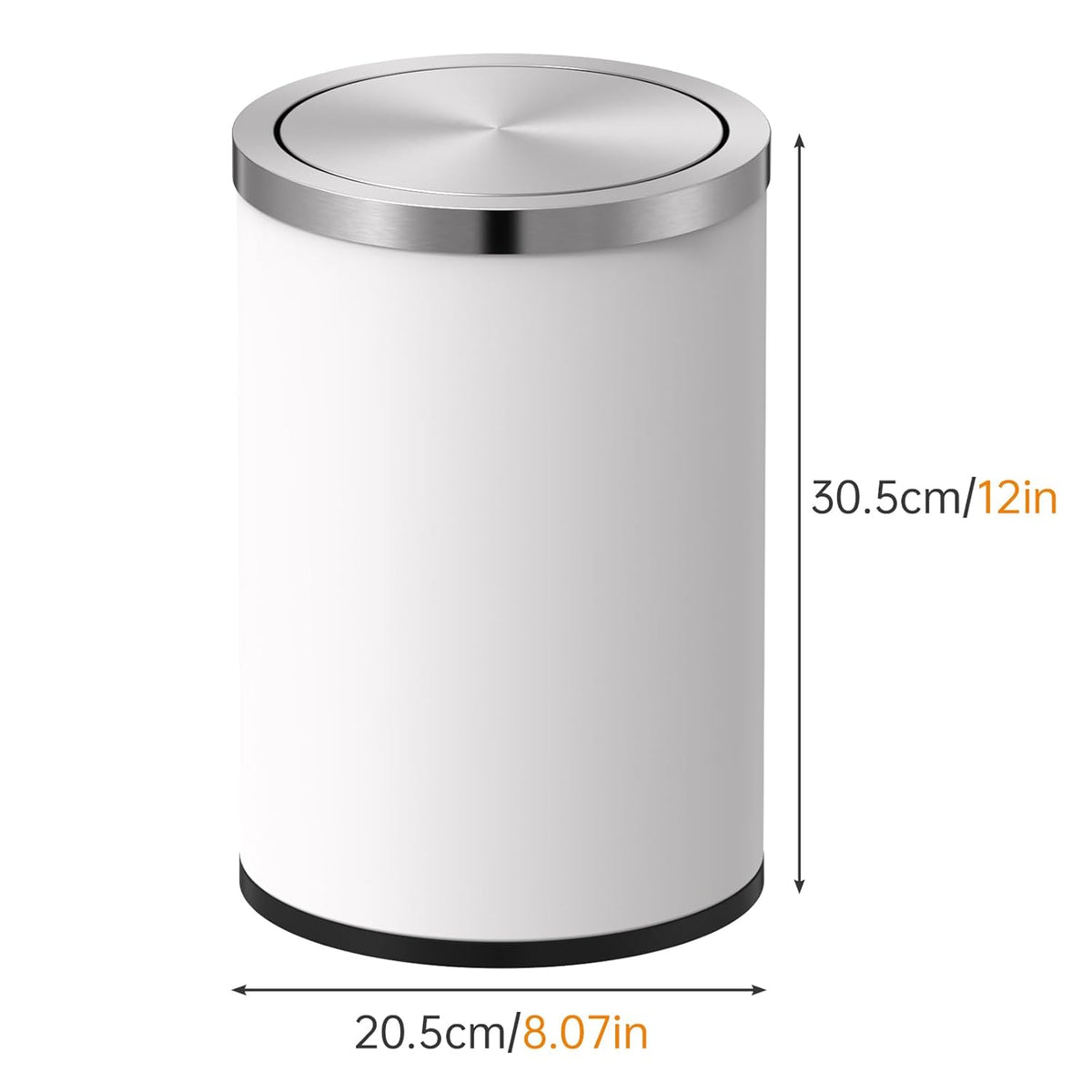 Mbillion Small Trash Can with Swing Lid 2.4 Gallons/9 Liter, Mini Trash Can with lid, Stainless