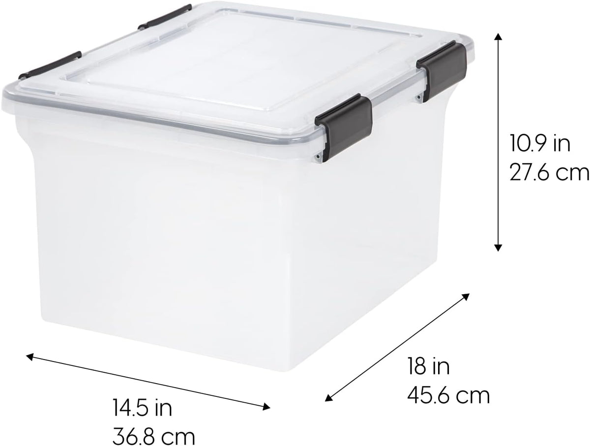 IRIS USA 32 Quart WEATHERPRO Plastic Storage Box with Durable Lid and Seal and Secure Latching