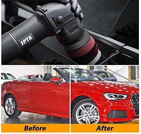 SPTA Mini Orbital Polisher - 3 Inch 10mm/780W Variable Speed Dual Action With Polishing Pads