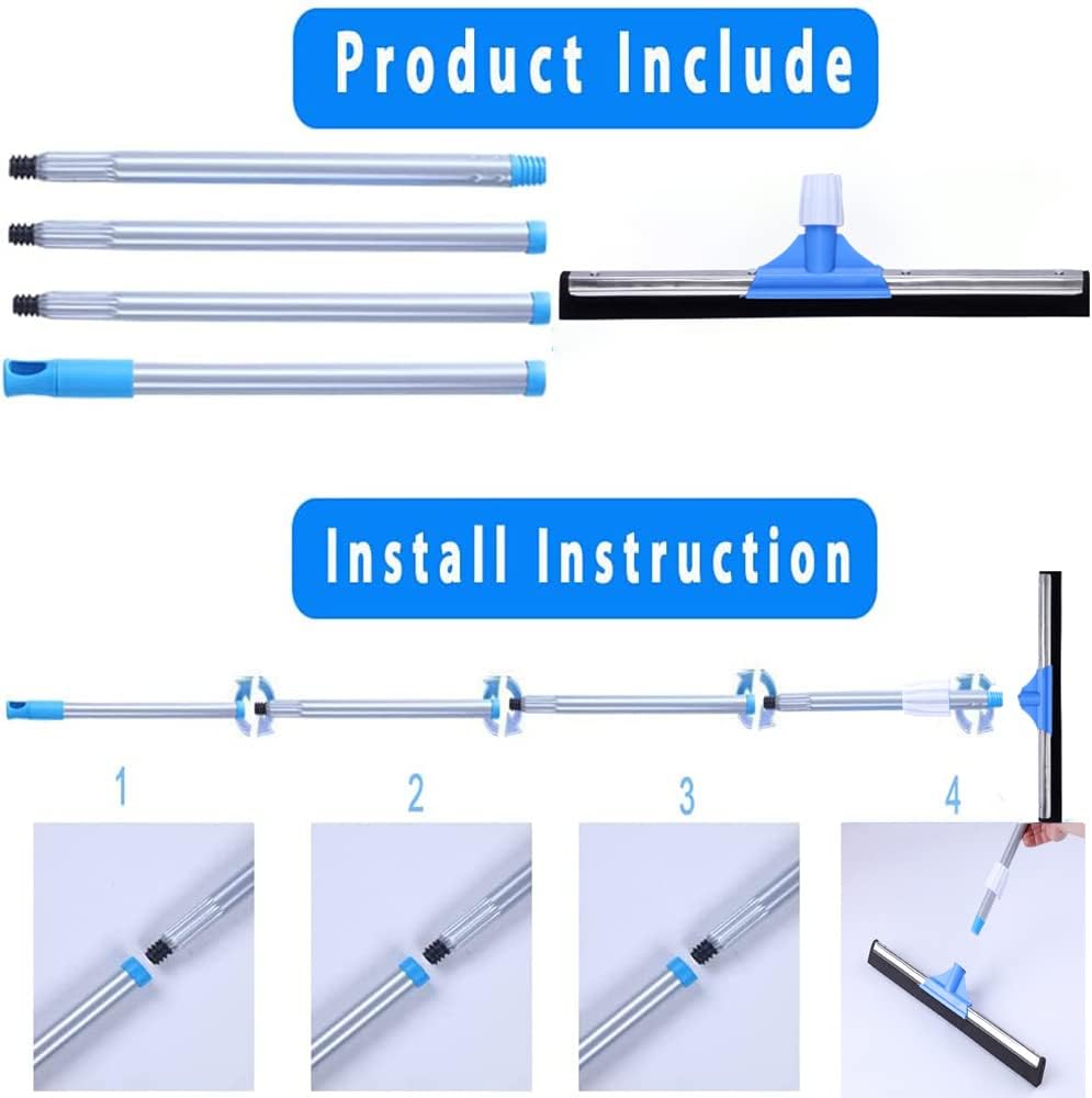 YONILL Floor Squeegee for Concrete Floor - 50" Squeegee Broom with Long Handle for Tile Floor