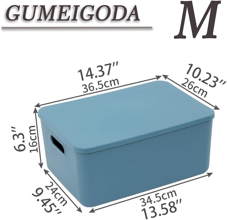 Plastic Storage Bins with lids,Storage Baskets,Container with handle,Storage Organizer Bins for
