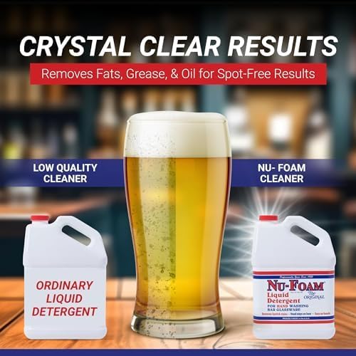 Nu-Foam Liquid Detergent for Bar Glassware - Original Streak-Free Solution - Hand Washing Bar