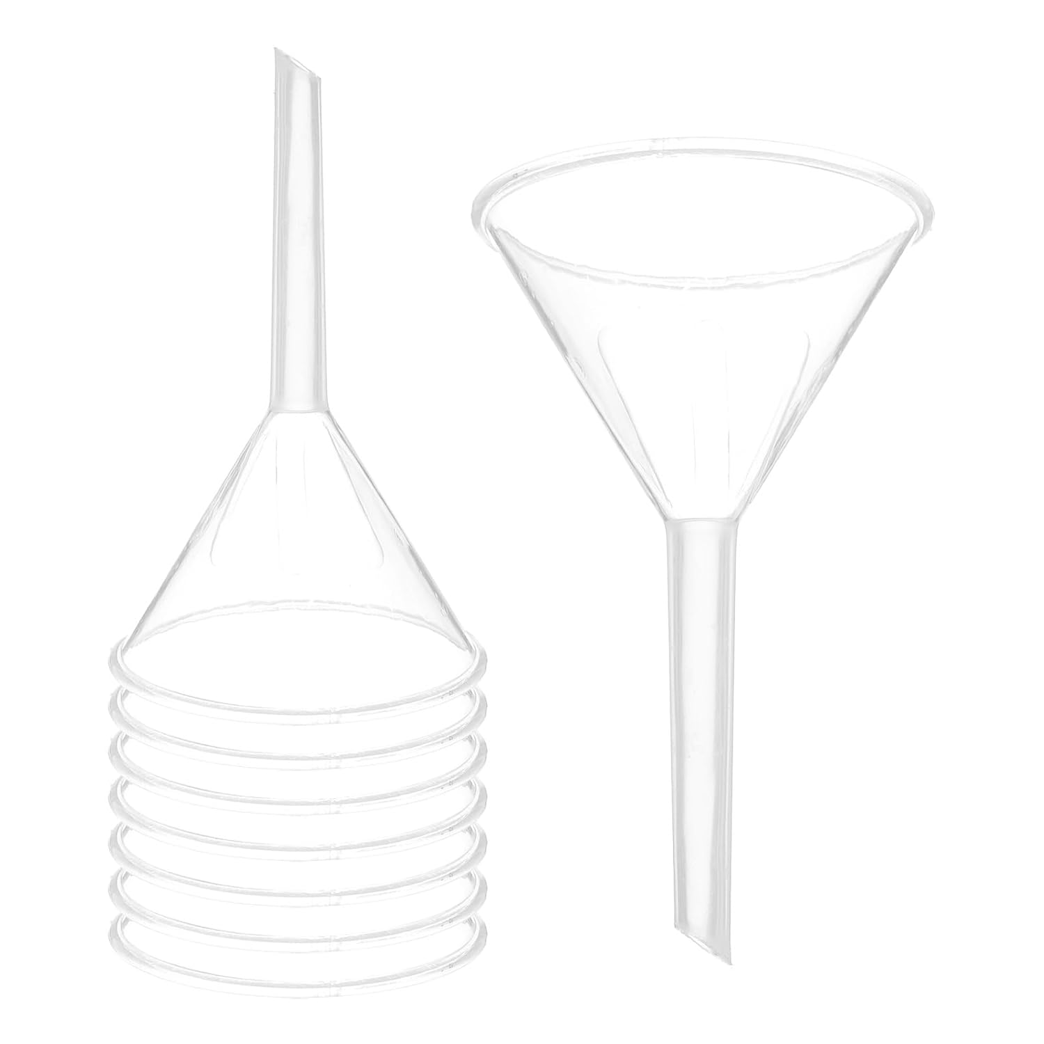 PATIKIL 3 Inch Clear Plastic Funnel, 8 Pcs Wide Mouth Multipurpose Transfer Funnel with Long Spout