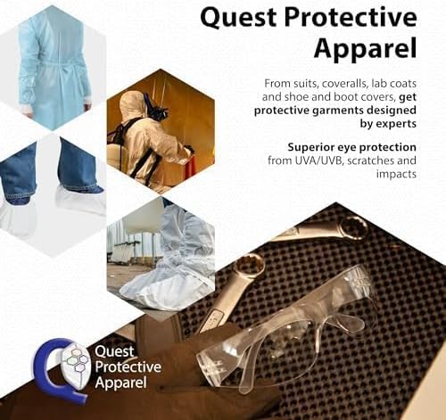 Quest Protective Apparel Safety Glasses for Men and Women - Anti Fog Safety Goggles for Shooting