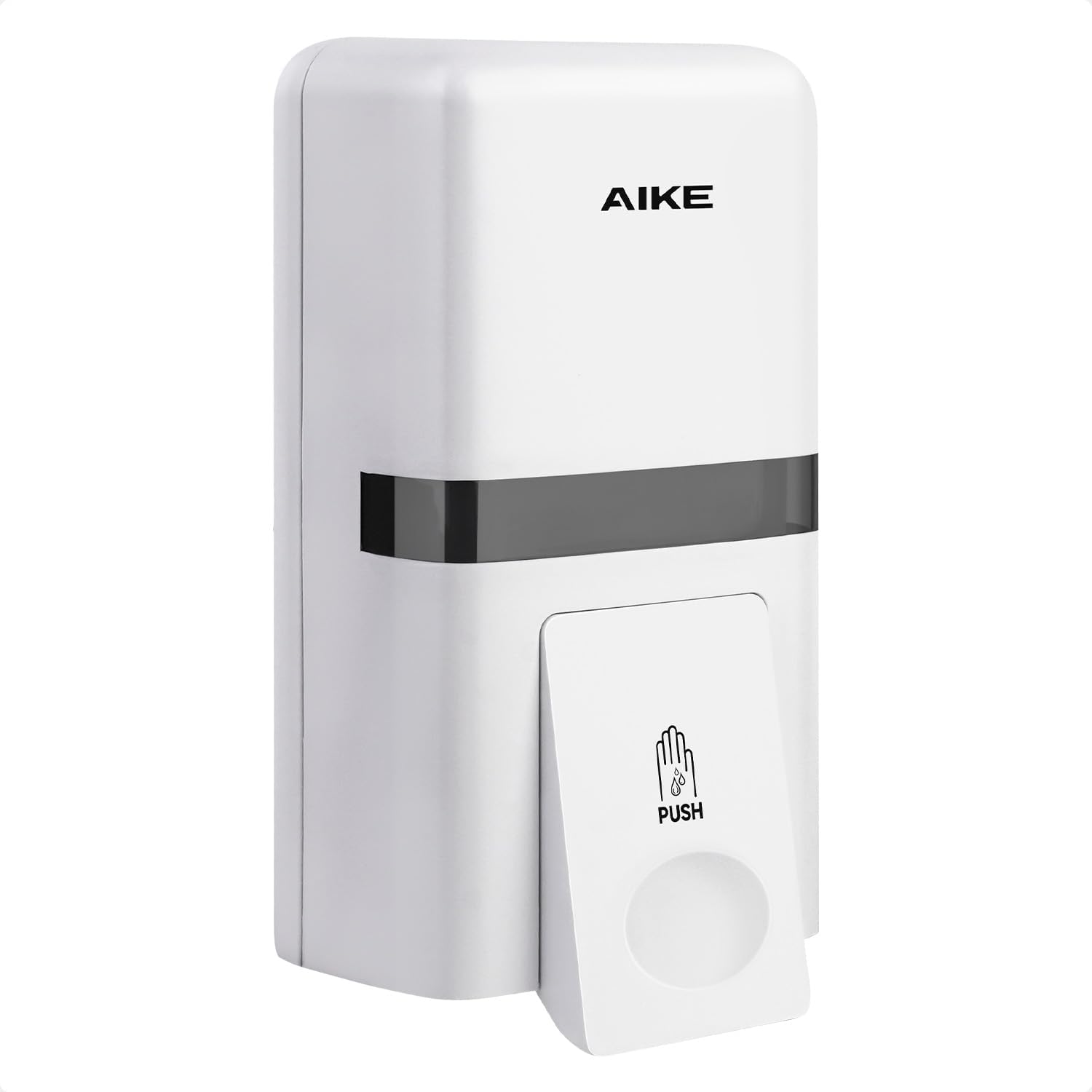 AIKE Wall Mount Liquid Soap Dispenser, 27oz Large Capacity with Extended Pump for Commercial