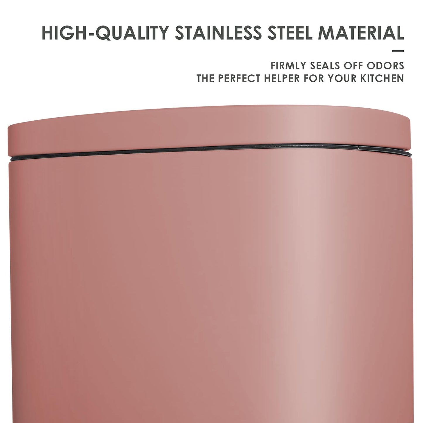 AthLike Trash Can, Stainless Steel Kitchen Garbage Can, Step Waste Bin with Hinged Lid and