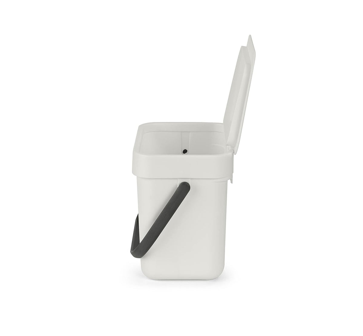 Brabantia Sort & Go Food Trash Can (0.8 Gal/Light Gray) Small Countertop Kitchen Compost Caddy with