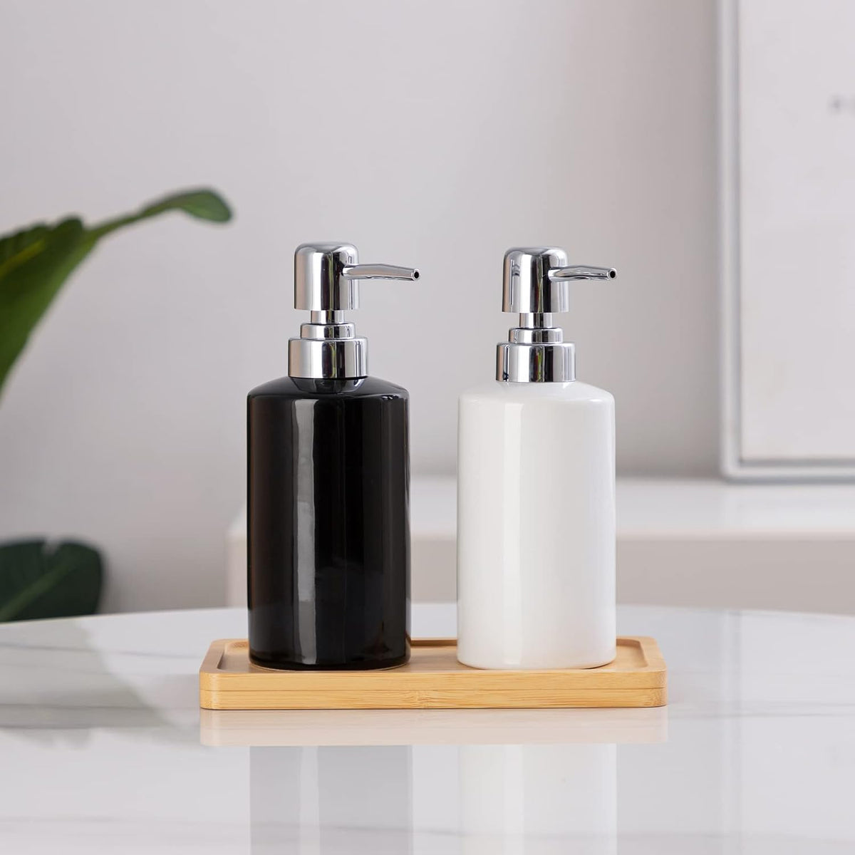 FE Soap Dispenser, 300ml/10oz Ceramic Liquid Soap Pump Dispenser, Refillable Dish Soap Dispenser