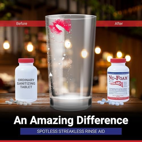 Nu-Foam Sanitizing Tablets for Bar Glassware – Superior Rinse Aid - Hand Washing Bar, Tavern