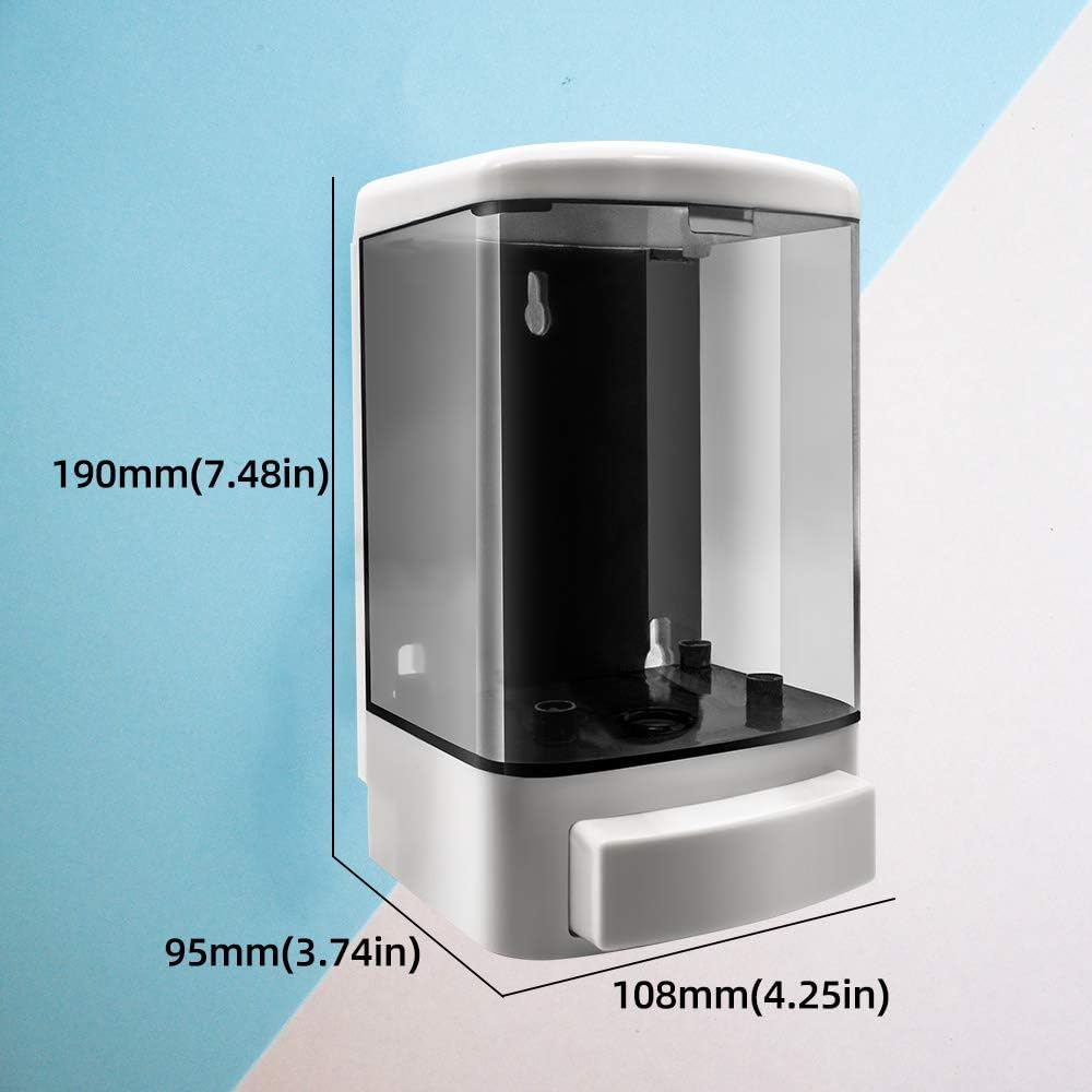 Soap Dispenser Wall Mount, 1000ML Commercial Manual Soap Dispenser Wall Mounted for Bathroom
