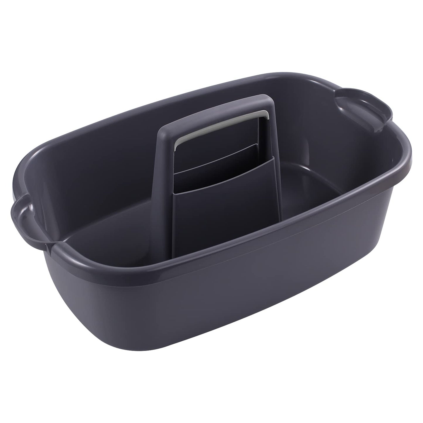 Omirome 2-Pack Large Gray Cleaning Caddy for Cleaning Supplies with Handle - Portable Plastic Tote