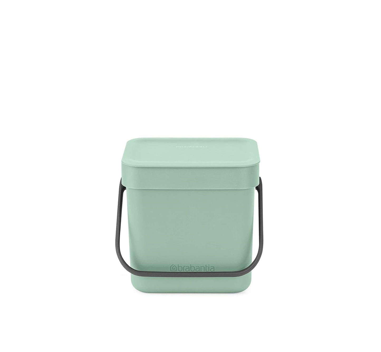 Brabantia Sort & Go Food Trash Can (0.8 Gal/Jade Green) Small Countertop Kitchen Compost Caddy with