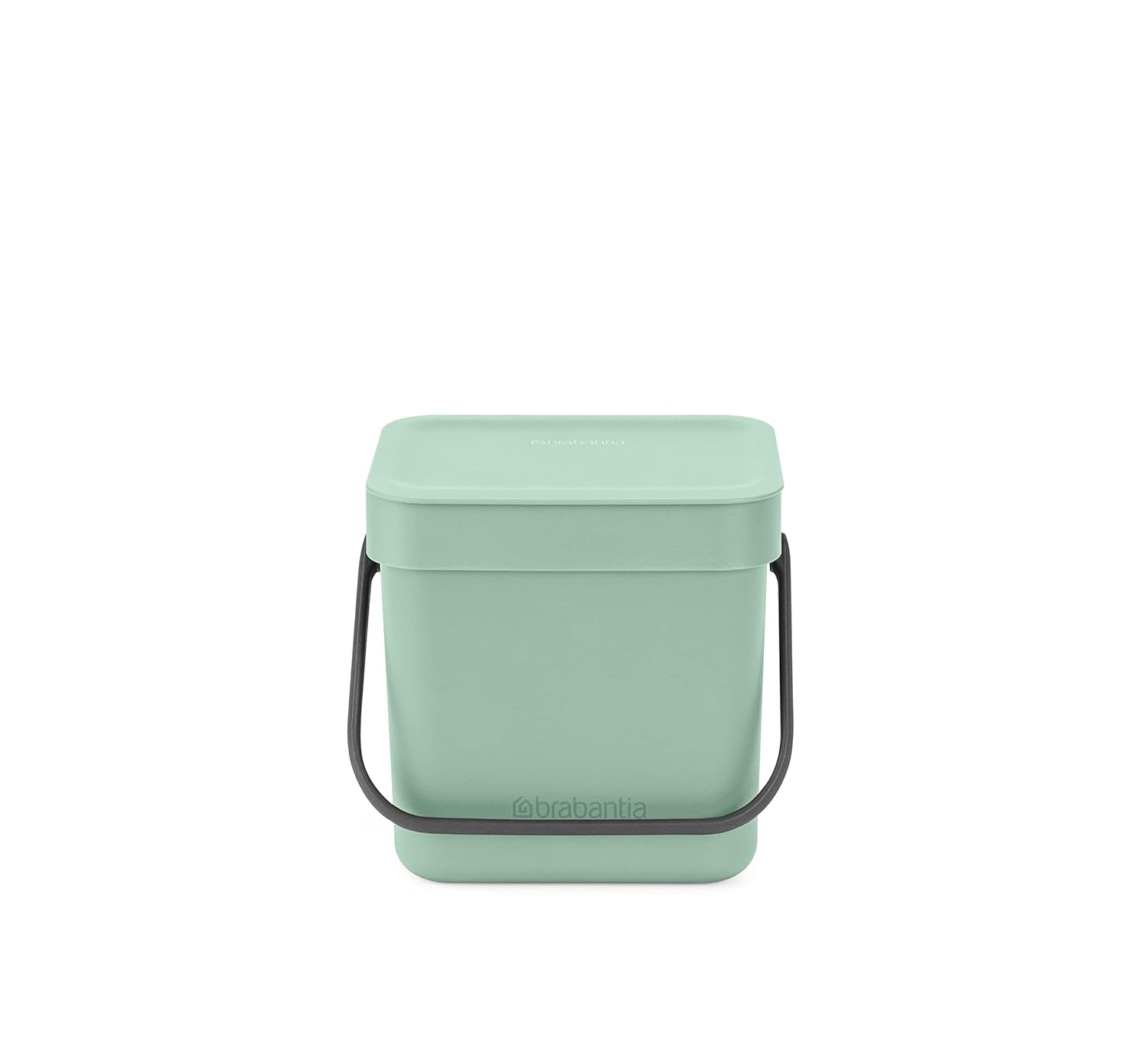 Brabantia Sort & Go Food Trash Can (0.8 Gal/Jade Green) Small Countertop Kitchen Compost Caddy with