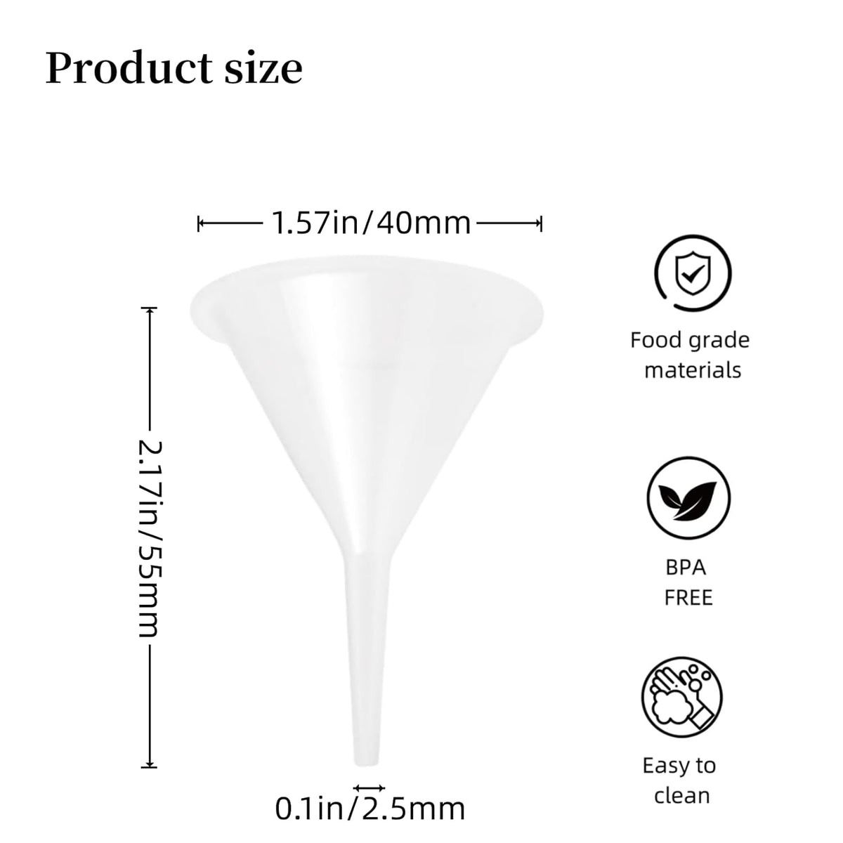 12 Pcs Small Funnel & Mini Funnel 1.57" Opening, 0.1" Narrow Tip for Essential Oils, Perfumes