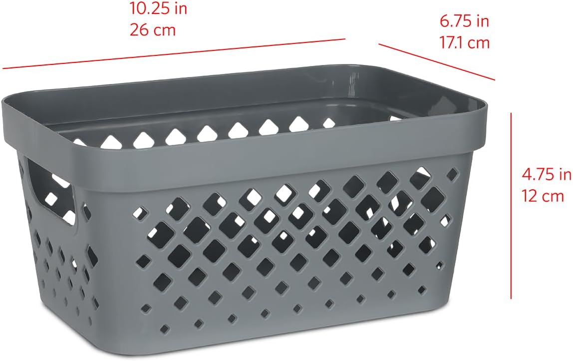 Glad Plastic Baskets for Organizing, Set of 6 | Pantry Storage for Under Counter, Linen Closet, and