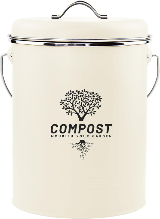 Kitchen Countertop Compost Bin, Odor Resistant Indoor Compost Bin with Lid and Charcoal Filter