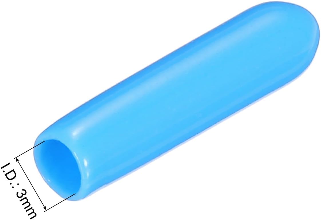 uxcell 20pcs Rubber End Caps 3mm(1/8") ID Vinyl PVC Round Tube Bolt Cap Cover Screw Thread