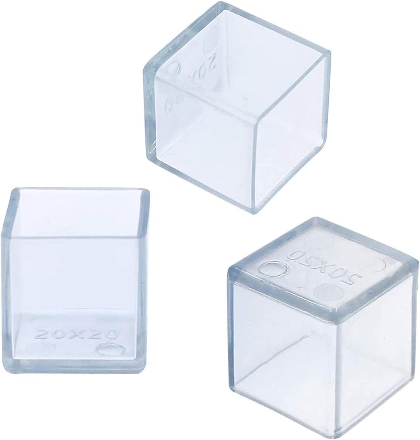 16 Pcs Transparent Square Anti-Slip Rubber Leg Tips Chair Leg Caps Furniture Floor Protectors Chair