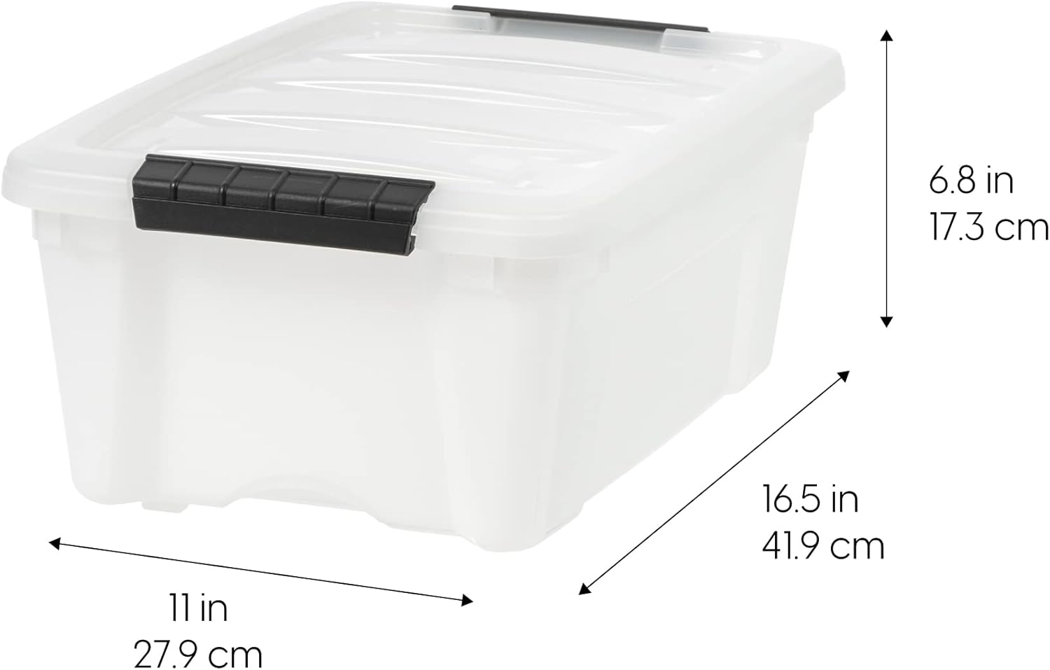 IRIS USA 13 Qt Stackable Plastic Storage Bins with Lids, 6 Pack - BPA-Free, Made in USA - Discreet