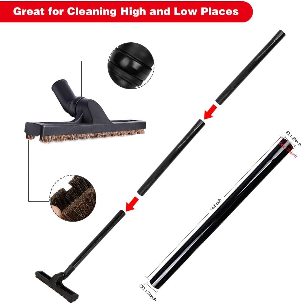 13 Pcs Universal Vacuum Attachments for Shop Vac Accessories - 2 1/2" to 1 1/4" and 1 7/8" to 1"